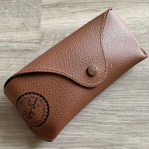 RayBan Eyeglasses Semi-Soft Snap Close Case with Lens Cloth Cognac Brown